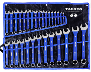 KLUCZE PŁASKO OCZKOWE Z GUMOWYM UCHWYTEM ZESTAW 30 SZTUK NA PŁACHCIE TA1261