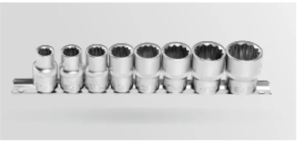 Zestaw kluczy nasadowych nasadki 12-kątnych 1/2". 8 szt. HT4R084