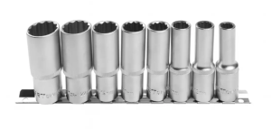 Zestaw kluczy nasadowych nasadki 12-kątnych długich 1/2" 8 szt. HT4R051