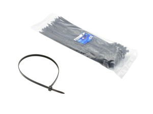Opaski zaciskowe nylonowe czarne 185x4.8mm UV 100szt. G17113