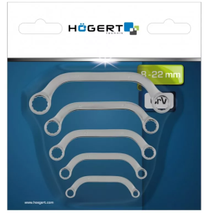 Klucze oczkowe wygięte 8-22 typu C 5 szt. gięte HT1W599