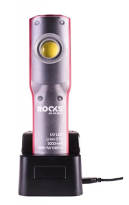 Warsztatowa lampa latarka montażowa LED COB 5W UV LED aku OK-03.3005