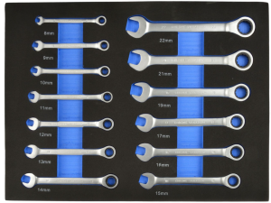 KLUCZE Z PŁSKO OCZKOWE Z GRZECHOTKĄ 8-22 WKŁAD G10833C