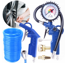 ZESTAW PNEUMATYCZNY 6el 2 PISTOLETY WĄŻ 5m AKCESORIA KD412