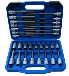 KLUCZE NASADOWE NASADKI HEX 1/2″ – 30elem. S-SH3012