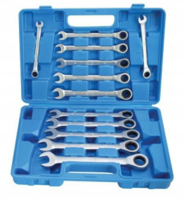 KLUCZE PŁASKO-OCZKOWE Z GRZECHOTKĄ 12szt 8-19mm S-12GW72