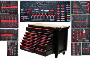 SZAFKA SZAFA NARZĘDZIOWA WARSZTATOWA WÓZEK PEŁNA Z KLUCZAMI 479 EL. KD1063